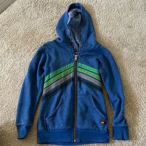 Blue 4 stripe Aviator Nation zip up hoodie 6